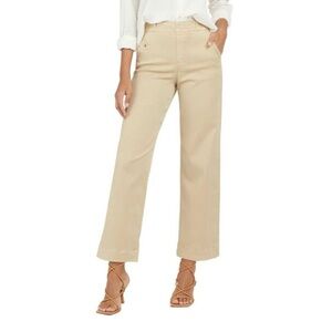 Spanx Wide Leg Cropped Pants Women’s XS Beige Khaki